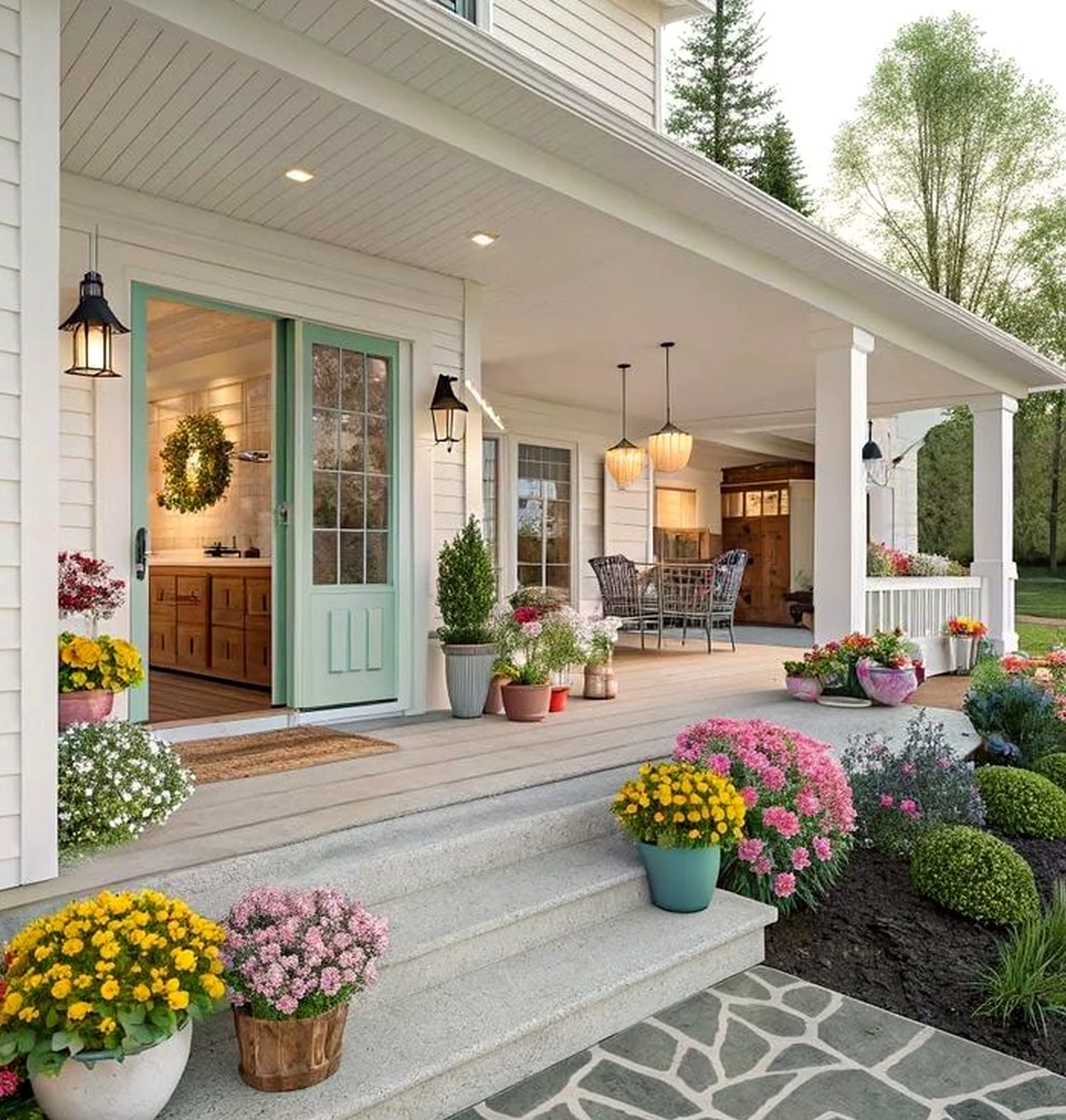 Open colorful passage brings a useful note of comfort, making the view feel personal and relaxed.