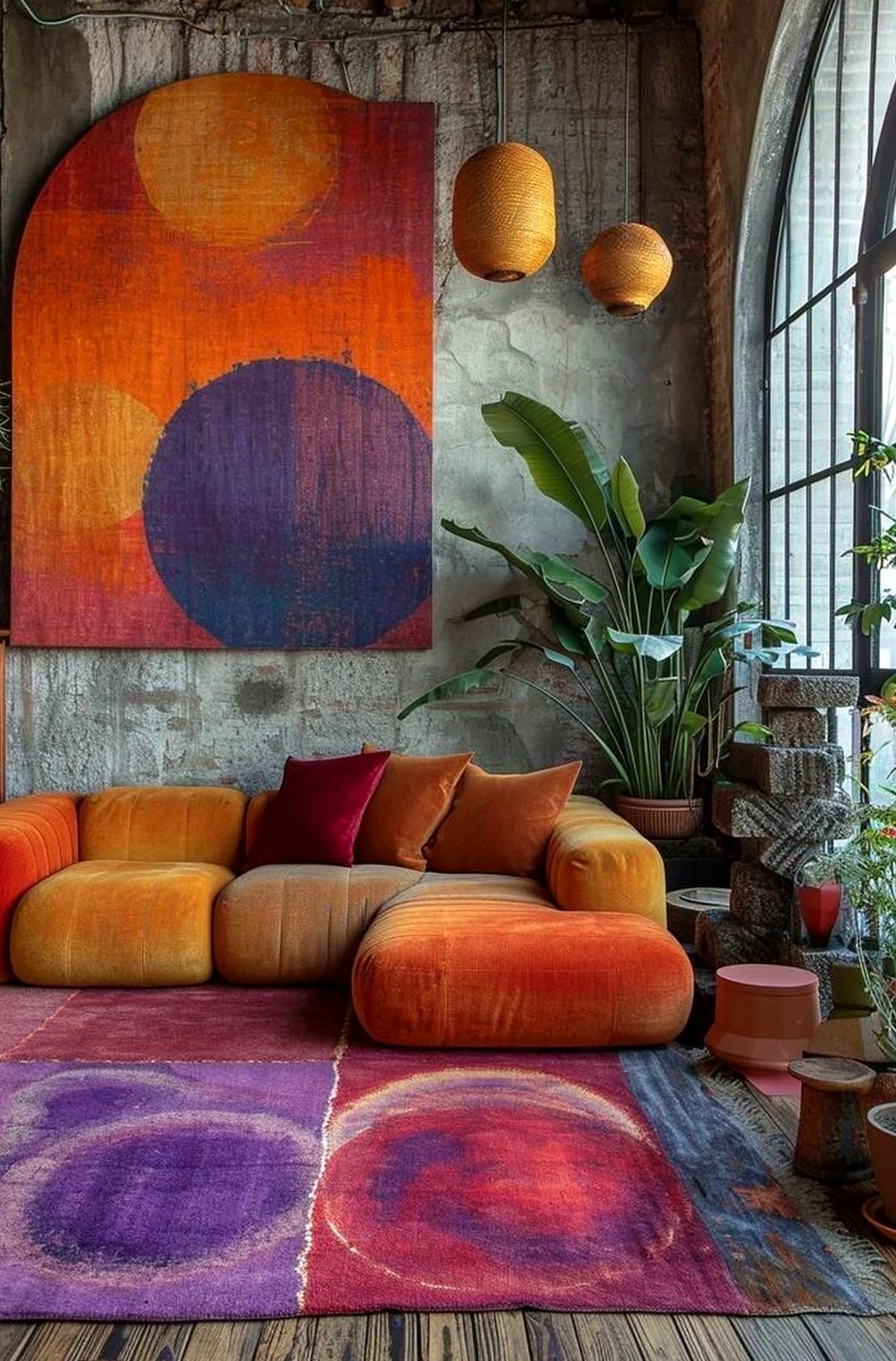 Earthy greenhouse corner gives the arrangement more movement, so the whole view feels personal and relaxed.