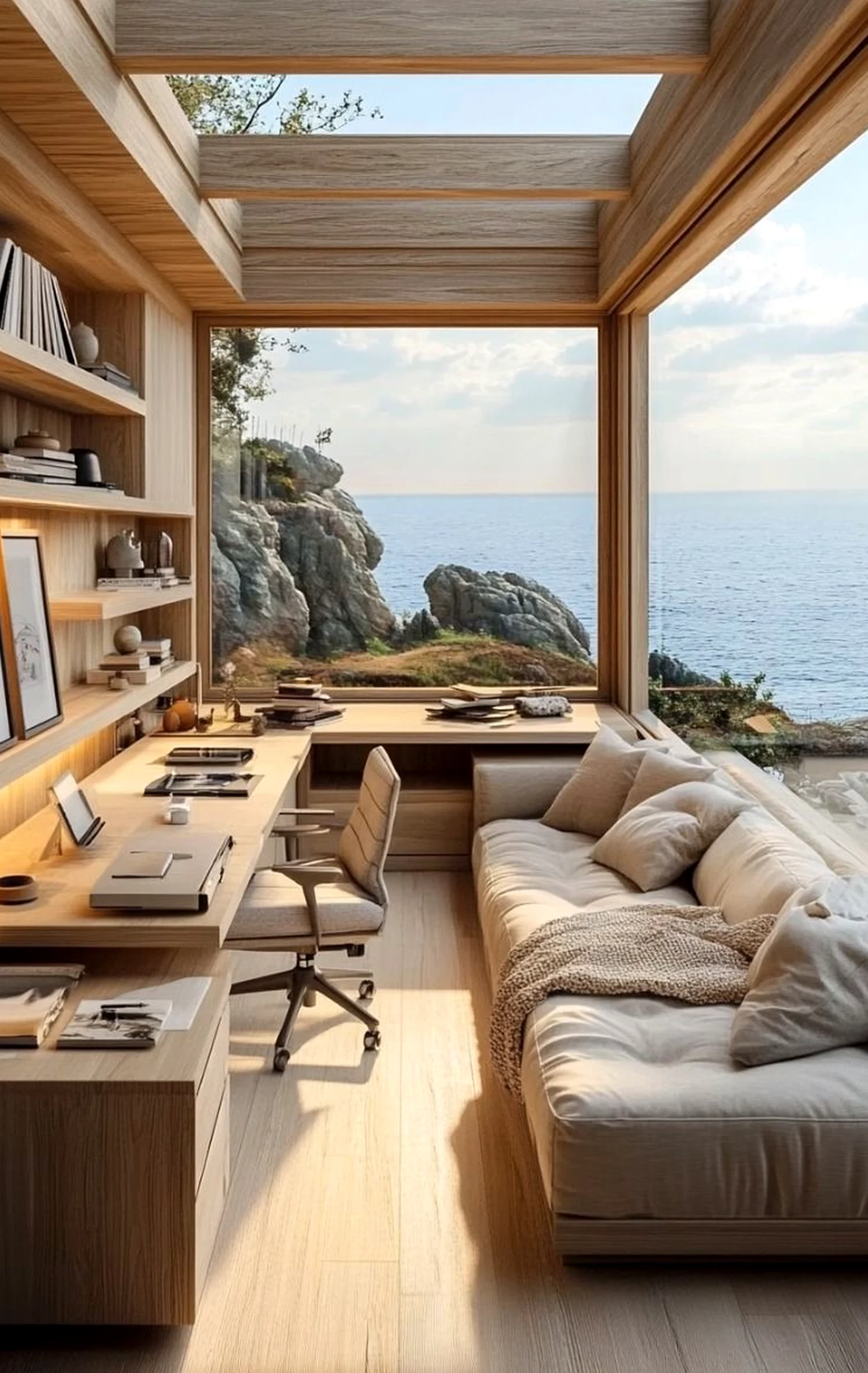 Tactile entry console anchors the design with focus, giving the view a mood that feels warm without clutter.