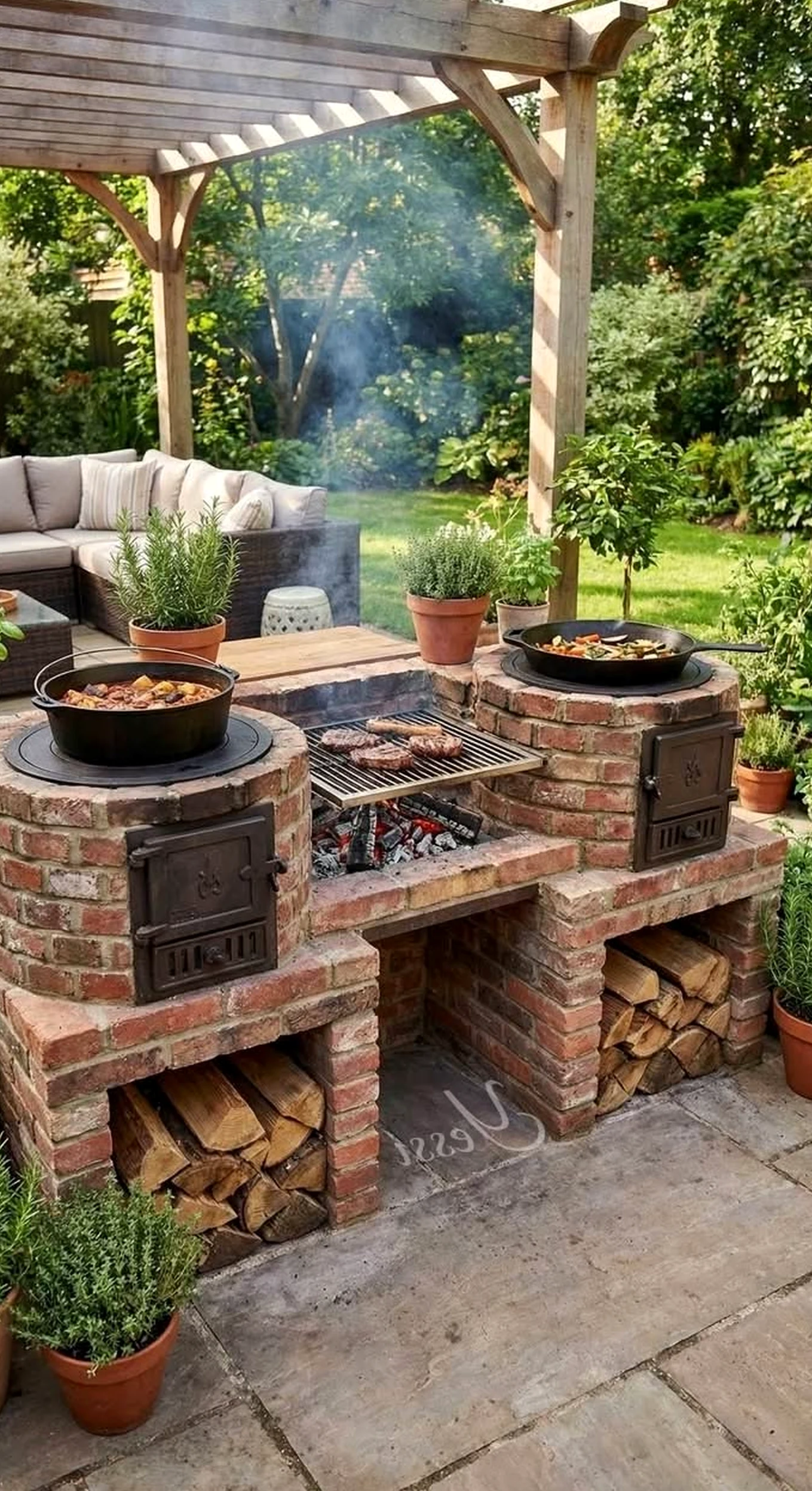 Colorful stone path brings clarity to the setting, creating a mood that feels soft at the edges.