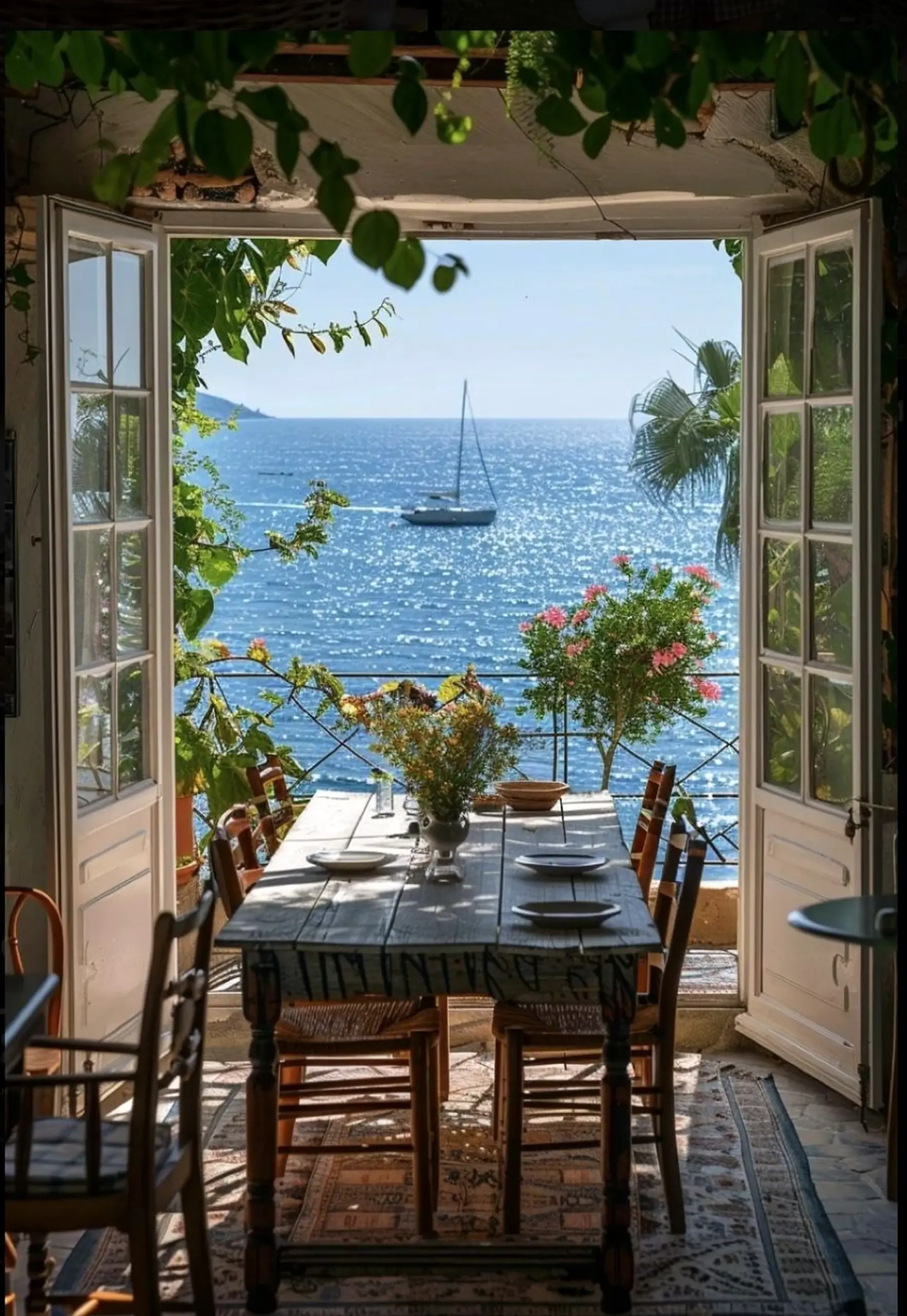 Simple stair landing anchors the outdoor space with clarity, giving the view a mood that feels visually grounded.