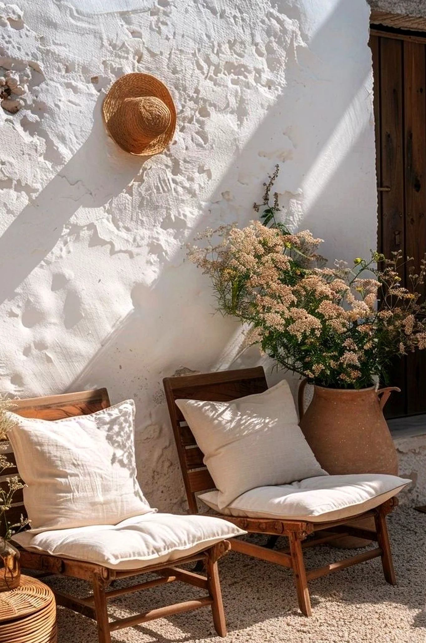 Leafy wall niche brings charm to the view, creating a mood that feels quietly finished.