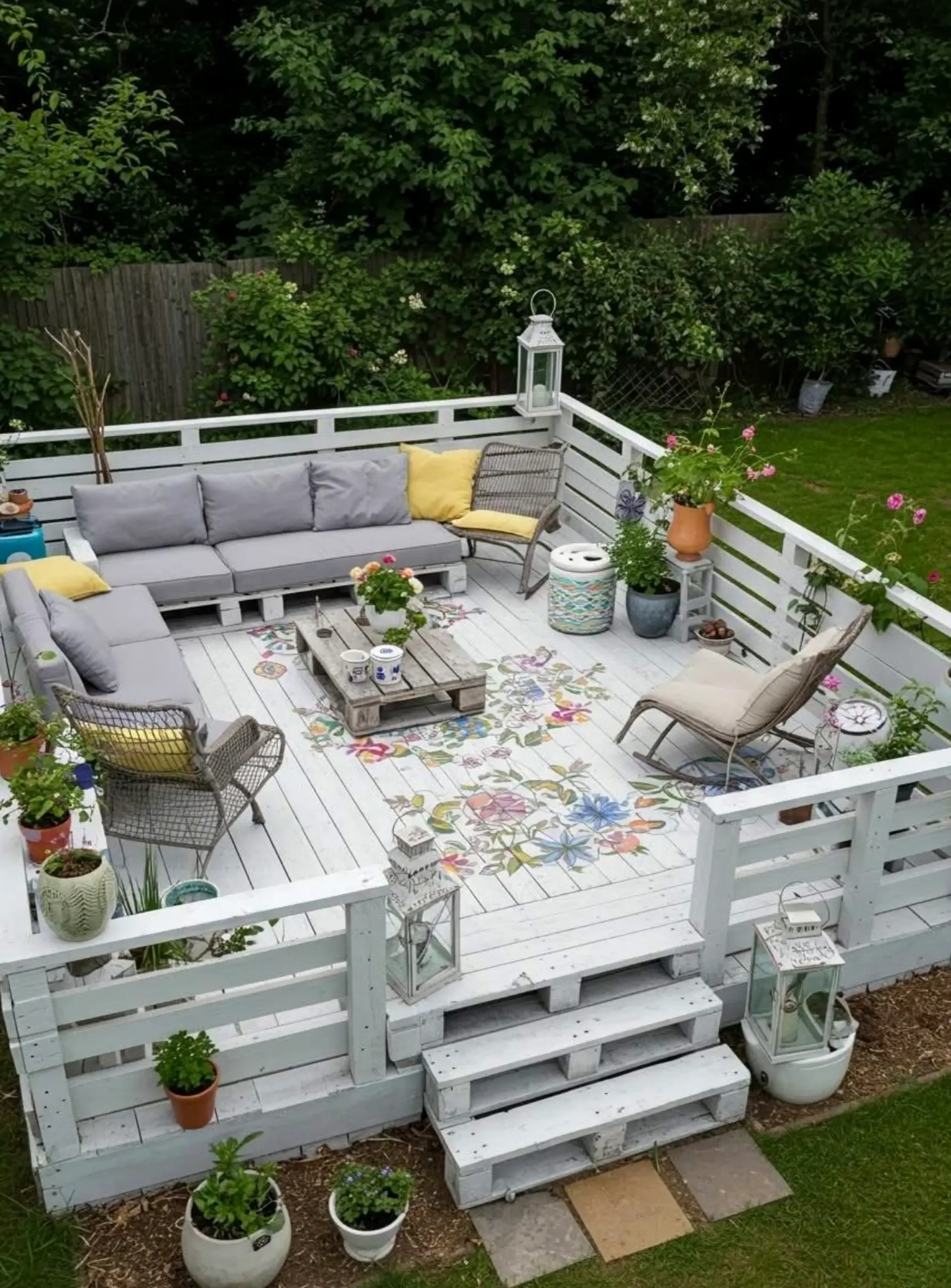 Cozy terrace table draws attention to freshness while the corner stays personal and relaxed.
