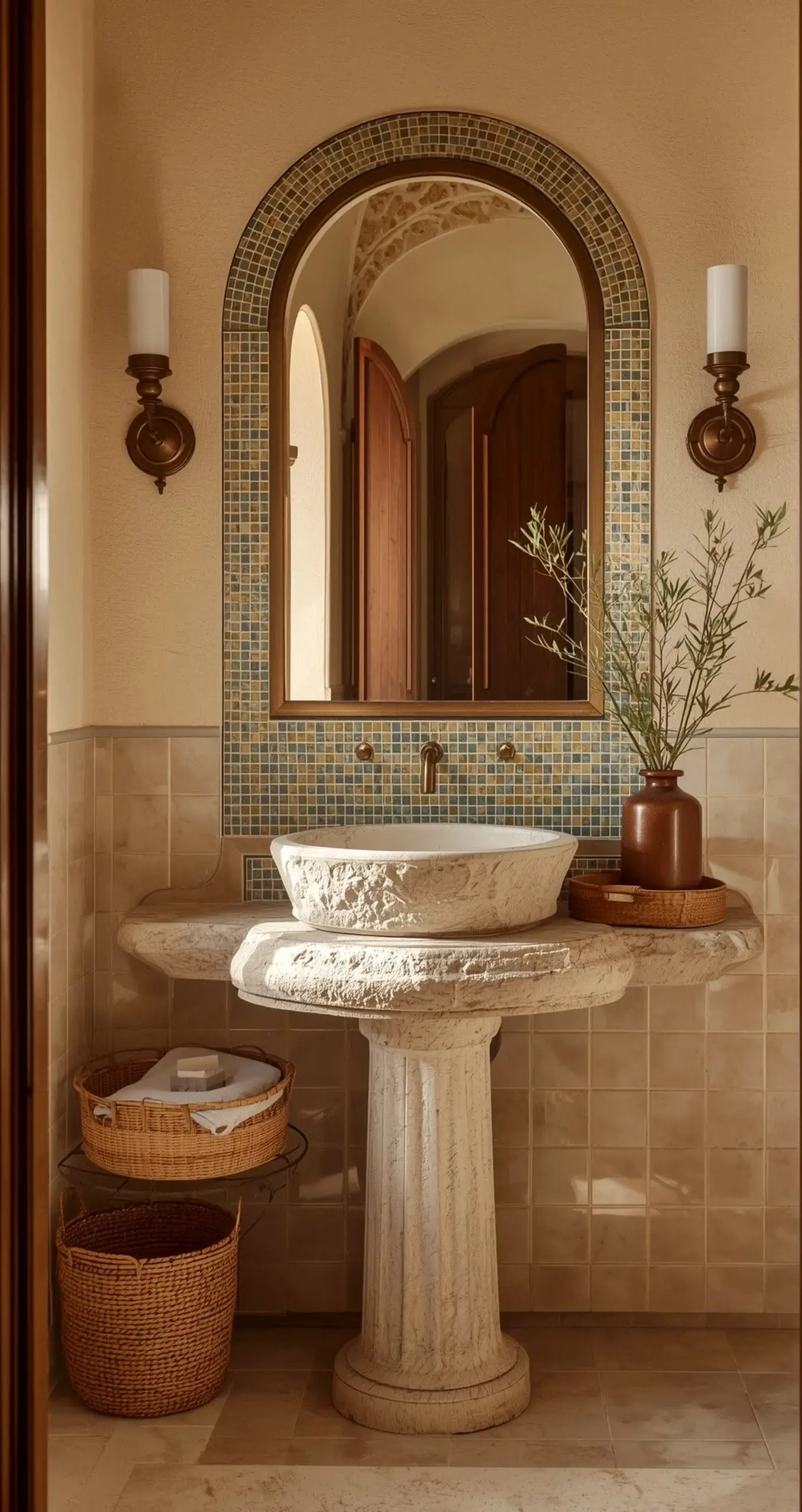 Quiet garden seating introduces order into the room, keeping the atmosphere quietly finished.