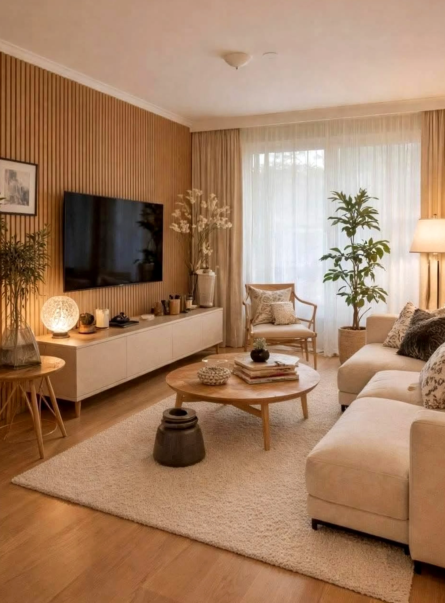 Graceful floor pattern adds order across the backdrop, giving the decor a finish that feels visually grounded.
