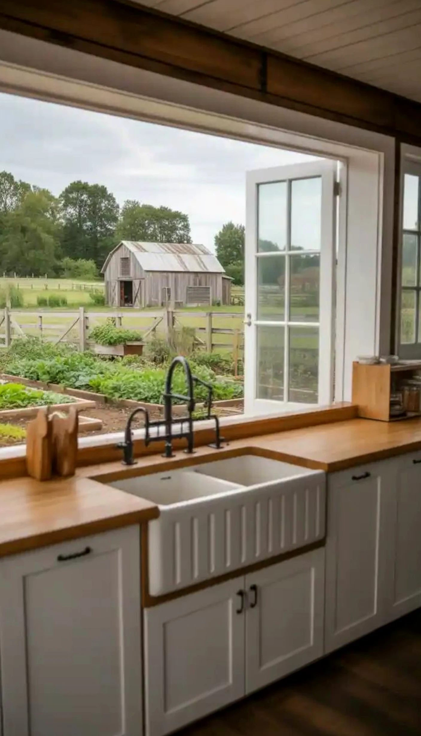 Open sink area brings a useful note of texture, making the entry feel comfortable in daily use.