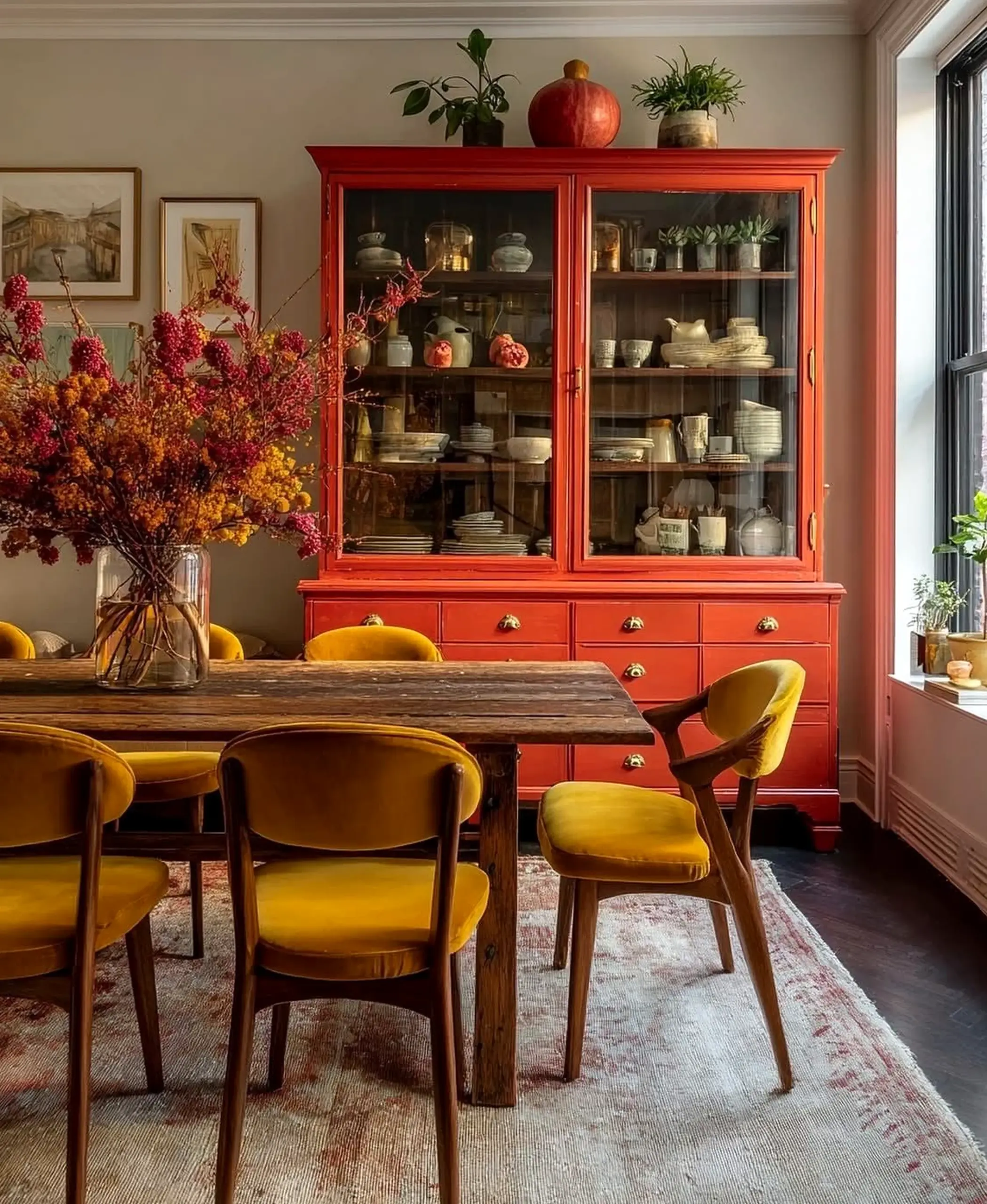 Inviting reading corner brings depth to the composition, creating a mood that feels comfortable in daily use.