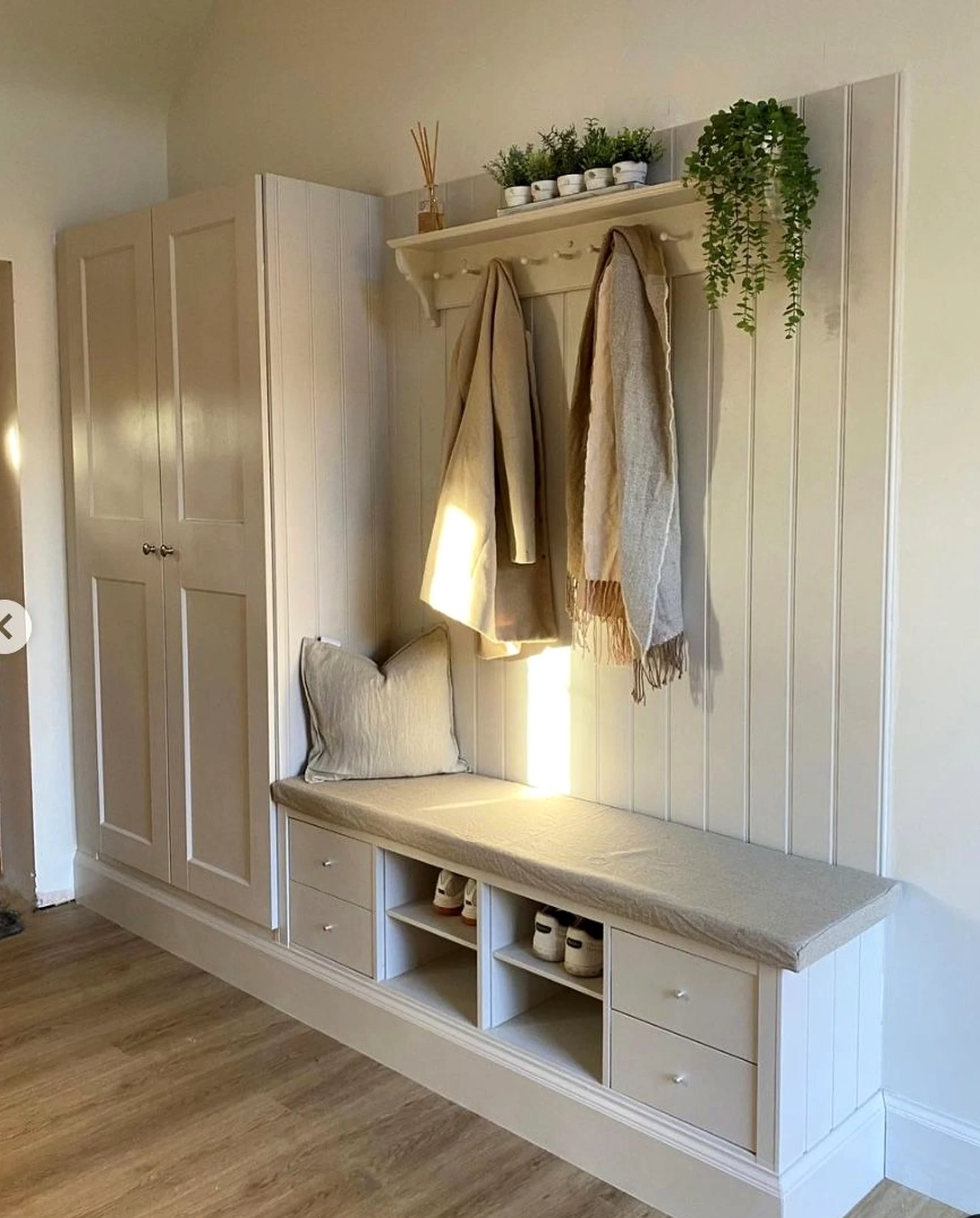Bright kitchen nook brings a useful note of contrast, making the setting feel visually grounded.