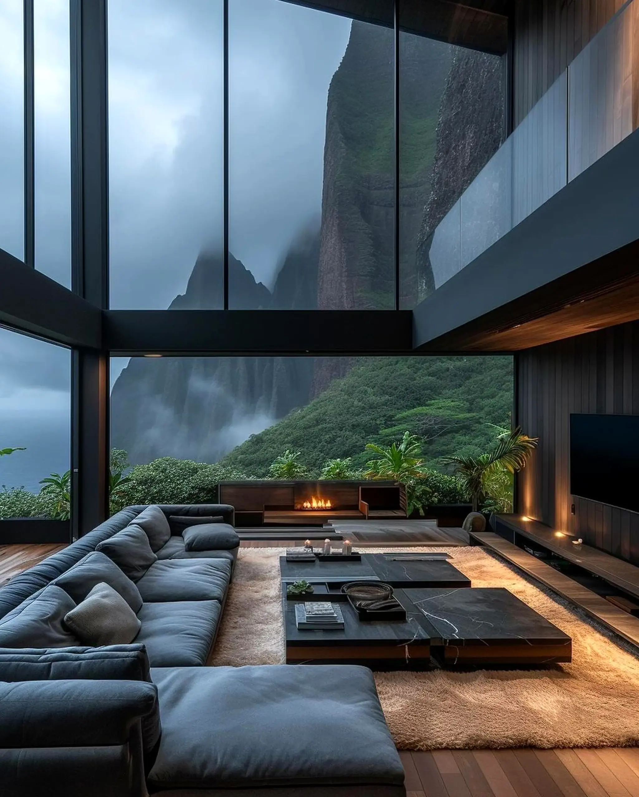 Bright outdoor lounge brings a useful note of depth, making the design feel fresh and intentional.