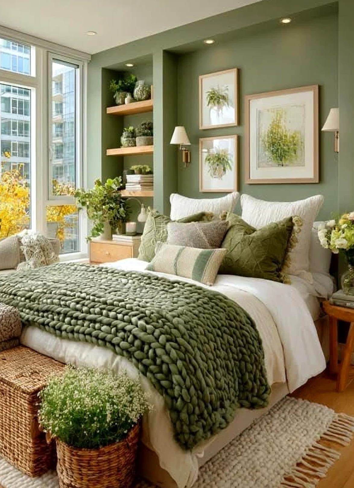 Polished cabinet wall gives the sitting area more freshness, so the whole view feels comfortable in daily use.